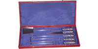 160 - 5 pieces kit for BBQ in wooden case
