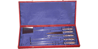 161 - 5 pieces kit for BBQ in wooden case
