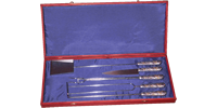 162 - 5 pieces kit for BBQ in wooden case